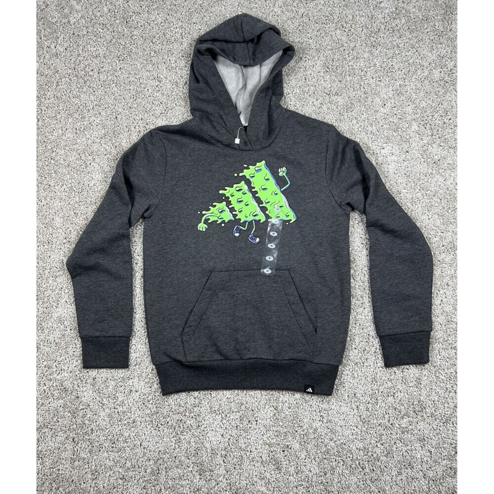 Adidas Boys Monster Graphic Hoodie Youth M 10/12 Gray Pullover NWT